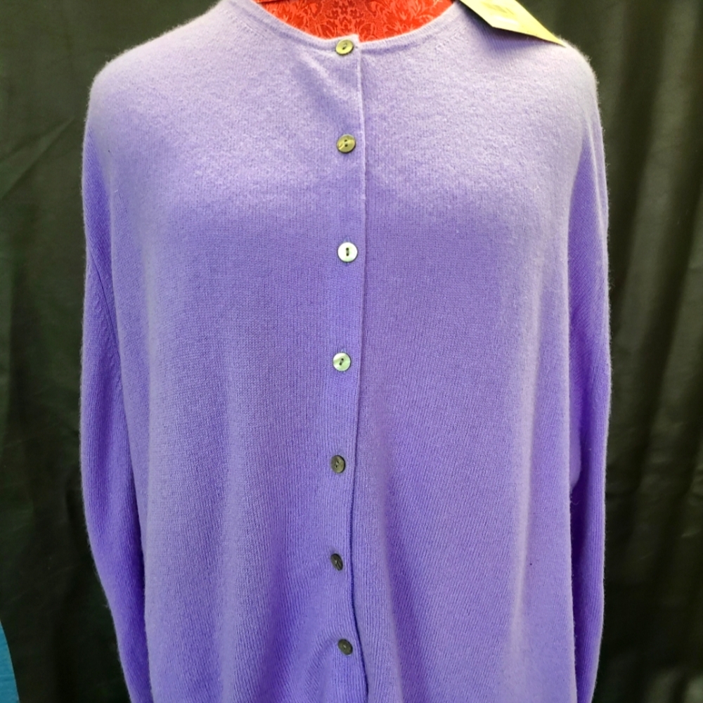 New Valerie Stevens cashmere cardigan size 3X